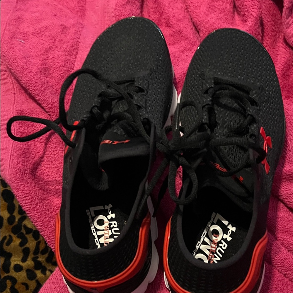 Under Armour Black and Red Athletic Sneakers